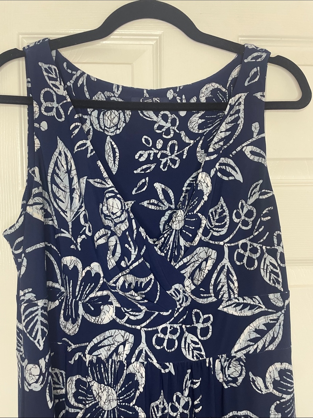 Chaps Navy and White Floral Maxi Dress - Picture 5 of 9